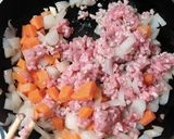 厚揚げのこま切りカレー肉豆腐作り方1写真