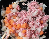 厚揚げのこま切りカレー肉豆腐作り方1写真