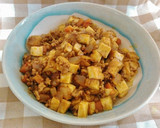 厚揚げのこま切りカレー肉豆腐作り方6写真