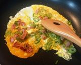 まるでホテルの朝食・ハムとネギのオムレツ作り方6写真