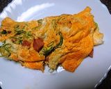 まるでホテルの朝食・ハムとネギのオムレツ作り方7写真