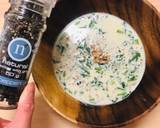 春菊と発芽酵素玄米の豆乳バター粥作り方4写真