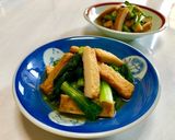 ほっと美味しい~小松菜と薩摩揚げの煮物作り方4写真