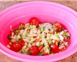 簡単♪白身魚とカラフル野菜の温菜サラダ作り方5写真