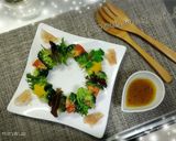 彩り野菜イタリアン風Xmasリースサラダ作り方8写真
