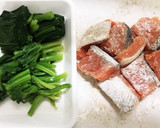 鮭とほうれん草のバター醤油炒め作り方1写真