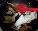 キーマカレー余りで茄子カレー作り方3写真