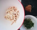 蒸し鶏と梅のさっぱり和風パスタ♪作り方1写真