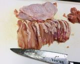 鶏もも肉パプリカ長ネギの鶏がらスープ炒め作り方1写真