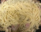 ミニ玉白茸とベーコンの和風パスタ作り方12写真