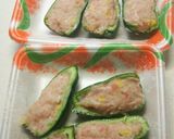 まぐろすきみでピーマン肉詰め作り方3写真
