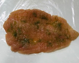 鶏ササミの大葉とチーズとゆず胡椒巻き作り方2写真