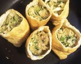 余った餃子の具で、油揚げ包み作り方2写真
