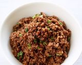 作り置きそぼろで、簡単【甘味噌そぼろ丼】作り方2写真