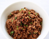 作り置きそぼろで、簡単【甘味噌そぼろ丼】作り方2写真