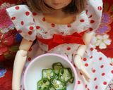 リカちゃんサイズ♡オクラマヨꕤ*.ﾟ作り方3写真