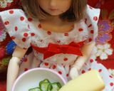 リカちゃんサイズ♡オクラマヨꕤ*.ﾟ作り方4写真