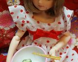 リカちゃんサイズ♡オクラマヨꕤ*.ﾟ作り方5写真