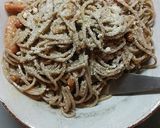 蕎麦ジェノベーゼ　隠し味は味噌汁？！作り方3写真