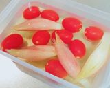 トマトとみょうがの酸っぱすぎない酢漬け☆作り方1写真