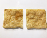 レンジでできる♪玉子の巾着煮(信田煮)作り方1写真