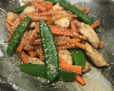 にんじんとササミのごま風味炒め作り方6写真