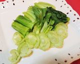 電子レンジで♪簡単チンゲン菜の肉味噌かけ作り方2写真