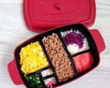 そぼろ弁当*モンドリアン柄*作り方4写真