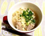 朝からポカポカ♡鶏だしのたぬきにゅうめん作り方5写真