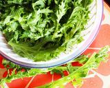 わさび菜の長芋ドレッシングで食べるサラダ作り方1写真