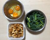 なめこと小葱の卵とじ作り方1写真