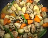 鶏肉 蓮根 人参 じゃが芋 カレー粉煮作り方8写真