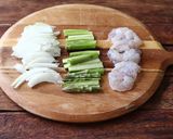 お弁当に！アスパラガスとえびのかき揚げ作り方1写真