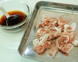 ～豚こま肉～照り焼きクリチ豚丼！作り方3写真