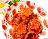 お花人参の煮込みハンバーグ作り方13写真