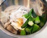 オクラと鶏むね肉の梅昆布和え作り方9写真
