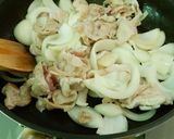 ～豚こま肉～照り焼きクリチ豚丼！作り方5写真