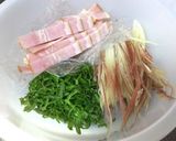 みょうがと大葉のサッパリ塩焼きうどん作り方1写真