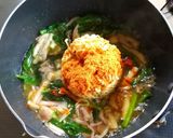 辛ラーメンで✿豆乳カルボナーラ風作り方4写真
