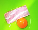 逆立ちベーコンエッグ作り方3写真