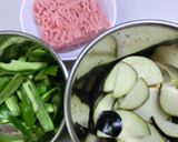 ナスとピーマンのひき肉あんかけ作り方1写真