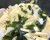 バターふんわり若芽と筍の簡単炊き込みご飯作り方4写真