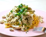糖質制限!新ごぼうの豆乳クリームパスタ作り方6写真