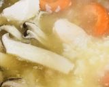 鶏肉とキノコの雑炊●水菜をのせて作り方3写真