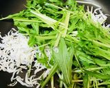 毎日の納豆●水菜とシラス炒めにのせて作り方2写真