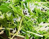 毎日の納豆●水菜とシラス炒めにのせて作り方3写真
