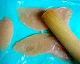鶏胸肉の梅シソ(大葉)巻き作り方2写真