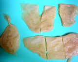 鶏胸肉の梅シソ(大葉)巻き作り方3写真