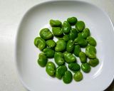 そら豆とベ−コンのにんにく炒め作り方1写真