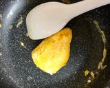 娘お弁当用、硬くない甘くない塩だけ卵焼き作り方5写真